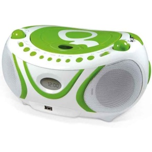 Equipo de sonido Metronic 477108 - Mini sistema de audio (CD/MP3, Radio, USB, 2 W), Blanco y Verde [Importado de Francia]