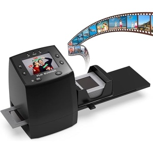 Escáner de negativos y diapositivas DIGITNOW! con pantalla LCD de 2,4”, alta resolución (3600 ppp), convierte negativos y diapositivas de 35/135 mm a archivos digitales JPEG