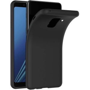 Estuche de Silicona Negro para Samsung Galaxy A8 2018, Funda Flexible y Ultra Delgada para Carcasa Galaxy A8 2018, Color Negro