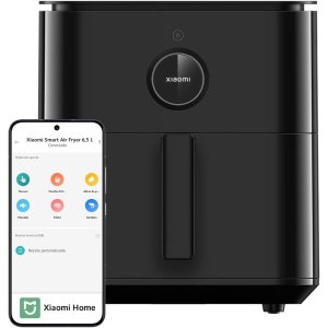 Freidora de aire inteligente Xiaomi de 6.5L - 1800W, 100 recetas, pantalla OLED, temperatura ajustable de 40°C a 220°C, cocción uniforme 360°, color negro (Edición ES)