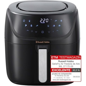 Freidora de Aire Russell Hobbs sin Aceite de 8 litros, air fryer XXL con 10 programas, pantalla táctil LED, diseño compacto y capacidad máxima [Ahorro de hasta un 47% en Energía]