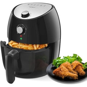 Freidora de aire sin aceite Aigostar Hayden Pro - Potencia de 1500W, cesta extraíble antiadherente, temporizador y apagado automático. Certificada libre de BPA con diseño exclusivo