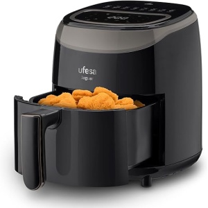 Freidora de Aire sin Aceite Ufesa Jaguar de 3.5L con Temporizador Digital y 8 Programas, 1200W, Temperatura de 80ºC - 200ºC, Libre de BPA y PFOA, con Cubeta y Bandeja...