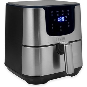 Freidora sin aceite Deluxe Princess 182060 de 5.5 L con reducción del 62.2% en consumo de energía, incluye libro con 30 recetas, 8 programas, panel de control táctil digital y más