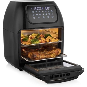 Freidora sin aceite y horno multifunción Tristar FR-6964, con capacidad de 10 L, panel de control digital, ajuste de tiempo y temperatura de 65 a 200 °C, 10 programas...