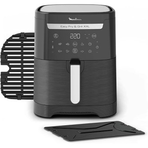 Fritadora de Aire Moulinex Easy Fry XXL 6,5 L EZ8018 2 en 1 para Freír o Asar, sin o con Poco Aceite, Pantalla Táctil Digital, 8 Programas, Comidas Saludables, Amplio