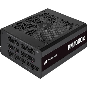 Fuente de Alimentación Corsair RM1000x 80 PLUS Gold Totalmente Modular de 1000 Vatios, con Ventilador de Levitación Magnética de 135mm y Amplia Compatibilidad, Color Negro