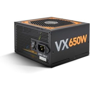 Fuente de alimentación Nox Urano VX 650W -NXURVX650BZ- con certificación 80 PLUS Bronze, ventilador de 120mm con control PMW, cables planos extralargos y color negro