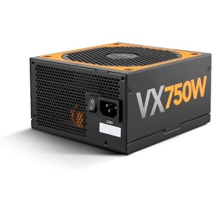 Fuente de alimentación Nox Urano VX 750W - NXURVX750BZ - con certificación 80 PLUS Bronze, ventilador de 140 mm con control PMW, cables planos extralargos y color negro
