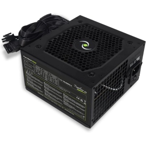 Fuente de alimentación para PC Tecnoware Power Systems de 650W ATX con ventilador de 12 cm silencioso y conectores: 3 x SATA, 1 x 24 pines, 1 x 12V 4 + 4 pines y 3 x Molex