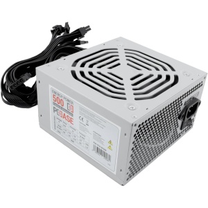 Fuente de alimentación PCCASE EP-500 - 500 W, 220 V, 50-60 Hz, 5 A, 12V,+3.3V,+5V,+5Vsb,12V, 20 A, color Plata