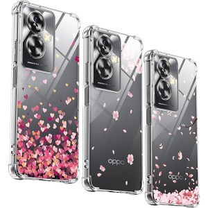Funda de Silicona Transparente (3 unidades) para OPPO A79 5G - Ligero, Delgado y Resistente a los Golpes - Color Rosa