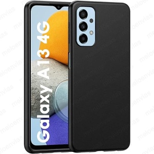 Funda Protectora de Silicona Gel TPU Lisa Mate en Color Negro para Samsung Galaxy A13 4G MELOENVIAS