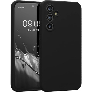 Funda protectora para Samsung Galaxy A54 5G de kwmobile - Carcasa de TPU y Silicona con Forro de Microfibra - Color Negro, Protector Suave contra Golpes para Teléfono Móvil