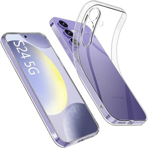 Funda Qasyfanc para Samsung Galaxy S24 con Protección de Cámara, Carcasa de Silicona Suave Delgada Transparente para Samsung Galaxy S24 5G