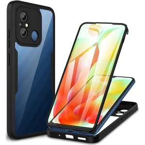Funda Xiaomi Redmi 12C / 11A, Protección Integral 360 Grados con Protector de Pantalla Incorporado, Carcasa Doble Cara Antiimpactos Transparente y Resistente para Xiaomi Redmi