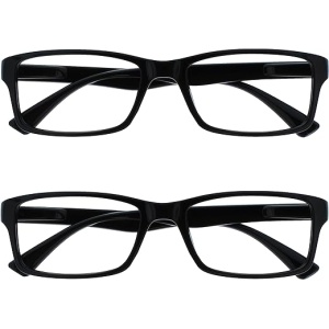 Gafas de lectura negras pack de valor para hombres y mujeres UVR2092BK +2,00