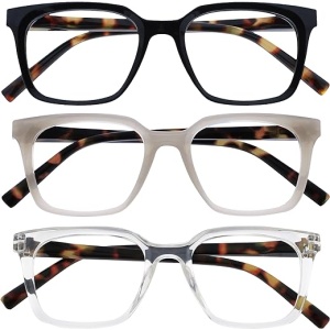 Gafas de lectura Opulize KOI con Marco Rectangular Ancho y Elegante - Excelente Visión - Unisex - Bisagras de Resorte - R50-