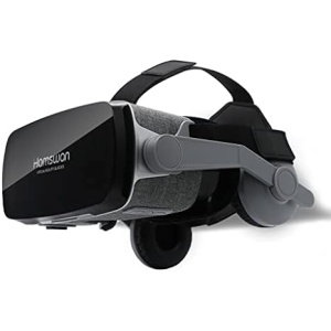 Gafas de Realidad Virtual VOGMOGO con Visión Panorámica 360 Grados para Películas y Juegos 3D en Móviles de 4.7-6.6 Pulgadas Android y Apple (Incluye Auriculares)