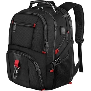 Gran mochila portátil para hombre de 17.3 pulgadas, resistente al agua, con puerto USB y protección antirrobo, ideal para trabajo diario, viajes escolares y negocios