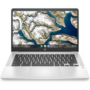 HP Chromebook 14a-na0025ns - Laptop de 14" Full HD (Intel Celeron N4120, 8GB RAM, 128GB eMMC, Intel UHD Graphics 600, ChromeOS) en color Plata - Teclado en español con...