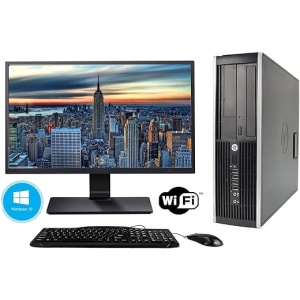 Hp Elite 8300 - Computadora de escritorio + Monitor de 24'' (Intel Core i5-3470, 8GB de RAM, 240 SSD+ 500GB HDD, Lector de DVD, WiFi, Windows 10 Pro 64) (Renovado)