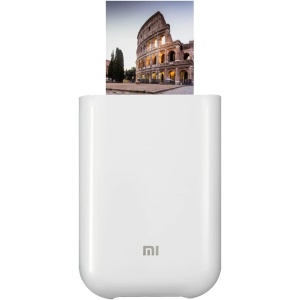 Impresora de fotos portátil Xiaomi Mi, con impresión láser y papel fotográfico brillante, impresión térmica, conexión Bluetooth / USB / WLAN, en color blanco, versión italiana