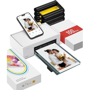 Impresora Fotográfica Liene con Pack de 100 Hojas, WiFi para PC/iPhone/Android, Impresión Instantánea de Fotos, Sublimación a 300DPI, Impresora Móvil Doméstica