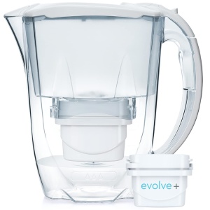 Jarra para filtrar agua Aqua Optima Oria de 2,8 litros con cartucho de filtro Evolve + de 30 días, tecnología de filtración de 5 pasos de flujo rápido