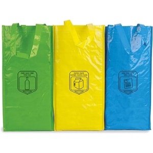 Juego de 3 Bolsas de Reciclaje Duraderas, Robustas, Prácticas y Fáciles de Limpiar y Transportar de Natuiahan