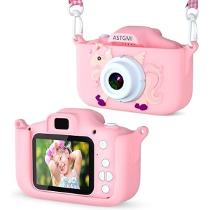 Juego de Cámara Infantil ASTGMI, Cámara de Fotos HD 1080P para Niños y Niñas, Ideal para Cumpleaños de Niños de 3 a 10 Años, Incluye Tarjeta SD