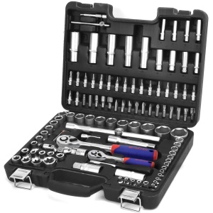 Juego de Vasos para Llaves Carraca WORKPRO de 108 Piezas, Incluye Llave de Trinquete, Perfecto para Proyectos de Bricolaje, Reparaciones o Trabajos Mecánicos