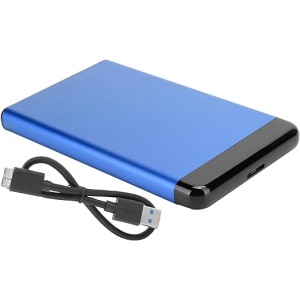 KIMISS Disco duro externo de 4 TB / 2 TB en caja de aleación de aluminio, portátil, móvil con USB 3.0, compatible con SSD HDD SATA - 8 TB en color azul