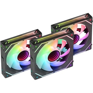 Kit de 3x Ventiladores Modulares PWM 120mm Mars Gaming MF-LINKFINITYKIT en Color Negro, con Sistema de Conexión LINKFINITY, Iluminación Infinity Mirror ARGB 360º y Controladora...