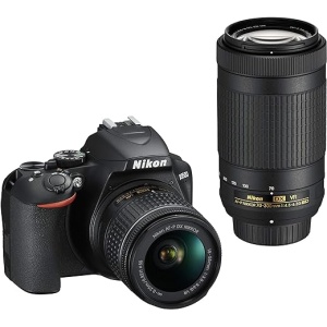 Kit de cámara réflex digital Nikon VBA550 K005 con Objetivo AF-P DX 18-55mm f/3.5-5.6G VR + AF-P DX 70-300mm f/4.5-6.3G ED VR, pantalla de 3 pulgadas, 24.78 megapíxeles,...
