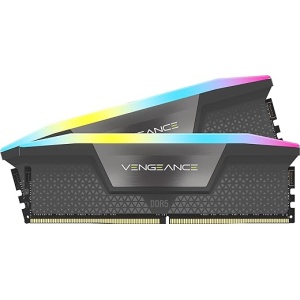 Kit de Memoria CORSAIR Vengeance RGB DDR5 de 32GB (2x16GB) a 6000MHz CL36 AMD Expo Compatible con iCUE - Gris (CMH32GX5M2E6000Z36)