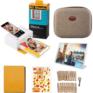 KODAK Dock Plus 4PASS - Impresora de Fotos Instantánea (10x15cm) + Set de Regalo con 90 Hojas