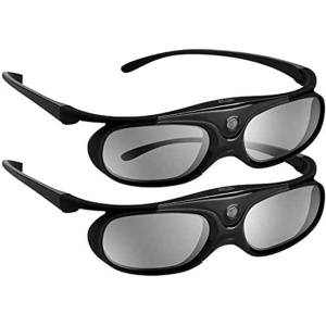 Lentes 3D recargables de 144Hz Elikliv compatibles con proyectores DLP BenQ, Optoma, Dell, Acer, Viewsonic (Negro, juego de 2 unidades)