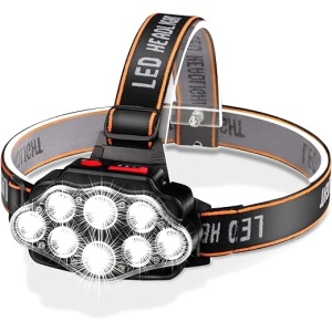 Linterna Frontal LED Recargable DAWINSIE de Alta Potencia con 4 Modos, Alcance de 500M, Diseñada para Casco, Pesca, Bicicleta, Camping y Caza, Resistente al Agua IPX20