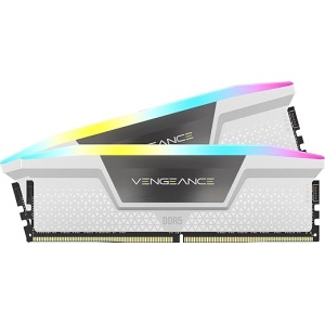 Memoria de Computadora CORSAIR Vengeance RGB DDR5 RAM 32GB (2 x 16GB) 6400Mhz C36 Compatible con iCUE - Color Blanco (CMH32GX5M2B6400C36W)