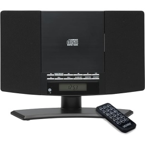 Microcadena Denver MC-5220 con pantalla LCD, control remoto y radio en color negro (importado)