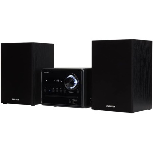 Microcadena Hi-Fi Aiwa MSBTU-300 con Bluetooth, CD, USB, Radio FM en color negro