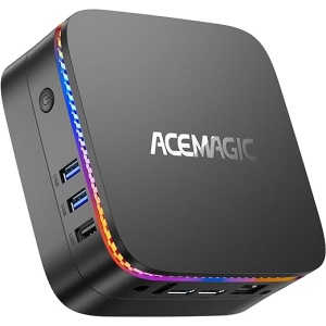 Mini PC RGB ACEMAGIC AK1PLUS, Intel Alder Lake-N95 (hasta 3,4 GHz), 16GB DDR4, 1TB M.2 2280 NVME SSD, Mini Ordenador De Sobremesa con Windows 11 Pro, 4K UHD, WiFi de Doble...