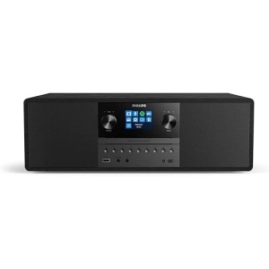 Minicadena de Música Philips M6805/10 con CD, USB y Bluetooth (Radio DAB+/FM por Internet, Spotify Connect, MP3-CD, 50 W, Microcadena Todo en Uno, Control Digital del Sonido)