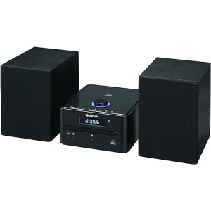 Minicadena Denver MDA-270. Microsistema con Radio Digital DAB/FM, Reproductor de CD, USB para MP3, Bluetooth. Potencia de salida: 2 x 50W, Color Negro
