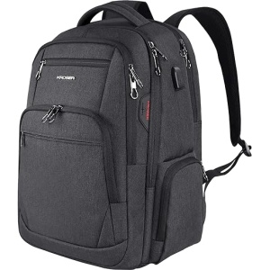Mochila de Viaje KROSER 17.3" con Espacio para Portátil, Resistente al Agua y con Bolsillos RFID para Auriculares y Computadora