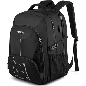 Mochila grande para hombre de 55 litros con capacidad para ordenador de hasta 18.4 pulgadas, puerto USB antirrobo, impermeable, ideal para negocios, trabajo diario, viajes y...