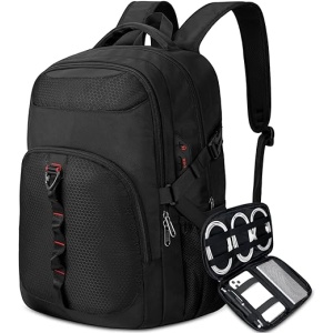 Mochila Portátil Impermeable de 17 Pulgadas con Organizador de Cables y Puerto USB para Hombres - Ideal para Negocios, Trabajo, Viajes y Estudios
