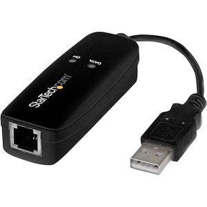 Módem Fax USB 2.0 Externo de 56K V.92 de StarTech.com - Basado en Hardware con velocidades de transferencia de hasta 56Kbps (datos) 14,4Kbps (fax) - Adaptador para computadora,...