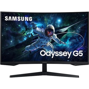Monitor Curvo de Juegos SAMSUNG LS32CG552EUXEN de 32'' WQHD, 2560x1440, 16:9, 2500:1, 1000R, 165 Hz, 1 ms, 300 CD/m², HDMI, AMD FreeSync, Color Negro